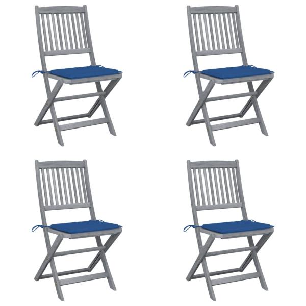 ARDEBO.de - Klappbare Gartenstühle 4 Stk. mit Kissen Massivholz Akazie