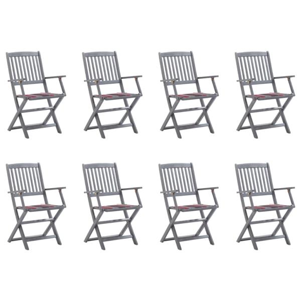 ARDEBO.de - Klappbare Gartenstühle 8 Stk. mit Kissen Massivholz Akazie