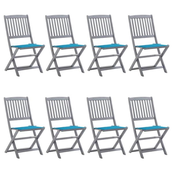 ARDEBO.de - Klappbare Gartenstühle 8 Stk. mit Kissen Massivholz Akazie