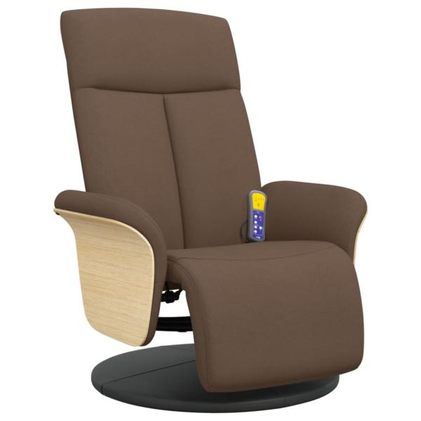 Massagesessel mit Fußteil Braun Stoff