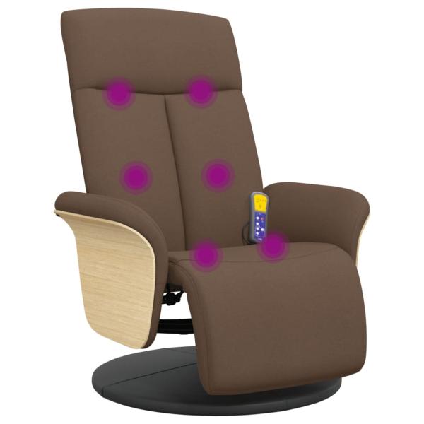 Massagesessel mit Fußteil Braun Stoff