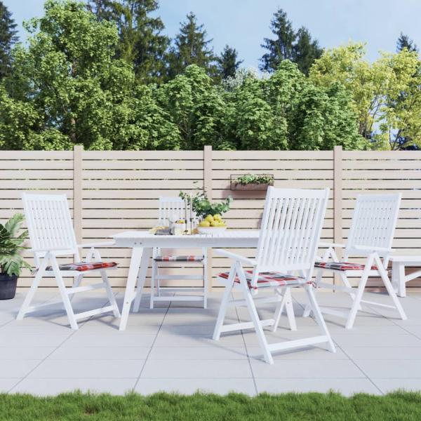 ARDEBO.de - Gartenstuhl-Kissen 4Stk. Rot Karomuster 40x40x3cm Oxford-Gewebe