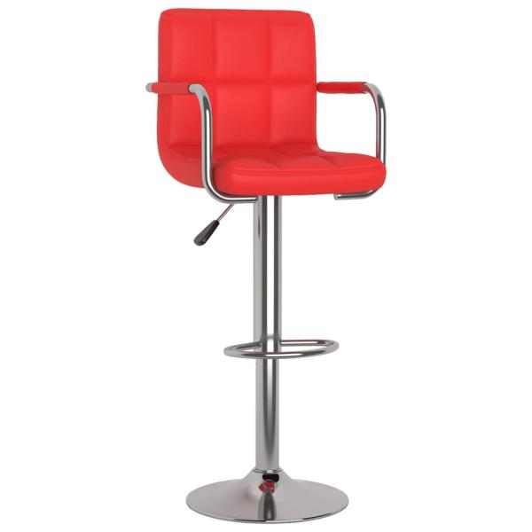 Barhocker 2 Stk. Rot Kunstleder