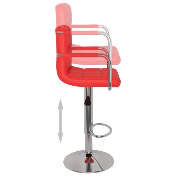 Barhocker 2 Stk. Rot Kunstleder