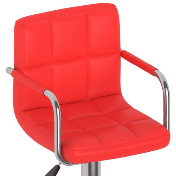 Barhocker 2 Stk. Rot Kunstleder
