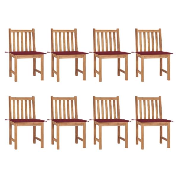 ARDEBO.de - Gartenstühle 8 Stk. mit Kissen Massivholz Teak