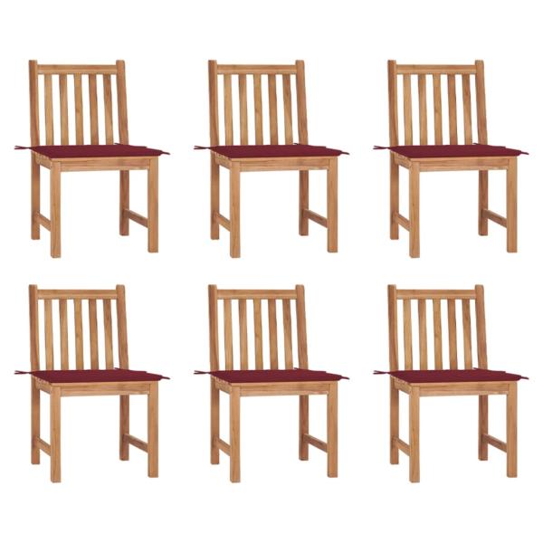 ARDEBO.de - Gartenstühle 6 Stk. mit Kissen Massivholz Teak