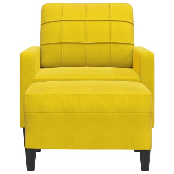 Sessel mit Hocker Gelb 60 cm Samt