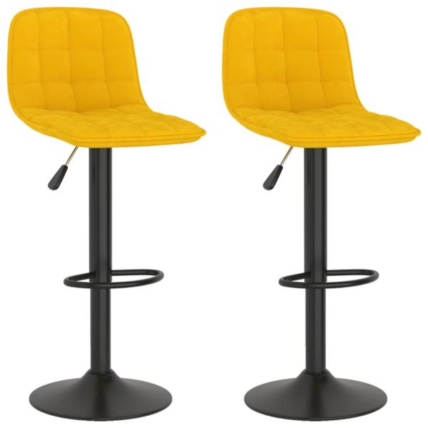 Barhocker 2 Stk. Gelb Samt