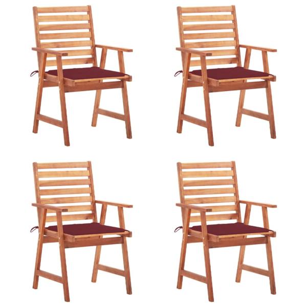 ARDEBO.de - Garten-Essstühle 4 Stk. mit Kissen Massivholz Akazie