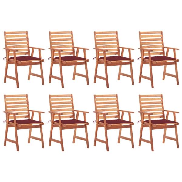 ARDEBO.de - Garten-Essstühle 8 Stk. mit Kissen Massivholz Akazie