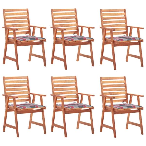 ARDEBO.de - Garten-Essstühle 6 Stk. mit Kissen Massivholz Akazie