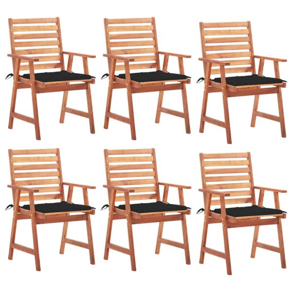 ARDEBO.de - Garten-Essstühle 6 Stk. mit Kissen Massivholz Akazie
