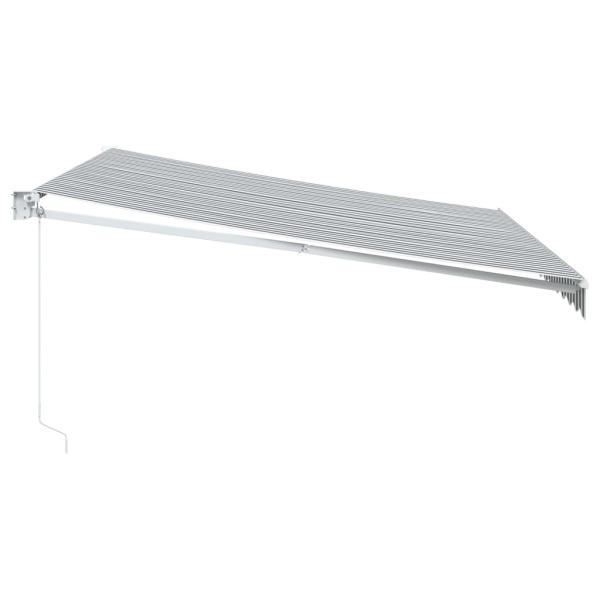 Markise Einziehbar Anthrazit und Weiß 4x3 m Stoff und Aluminium