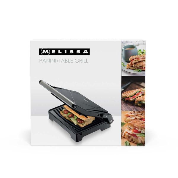 Panini-Grill und Kontaktgrill mit Antihaftbeschichtung und Überhitzungsschutz 1000W Schwarz