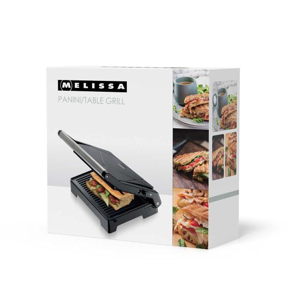 Panini-Grill und Kontaktgrill mit Antihaftbeschichtung und Überhitzungsschutz 1000W Schwarz