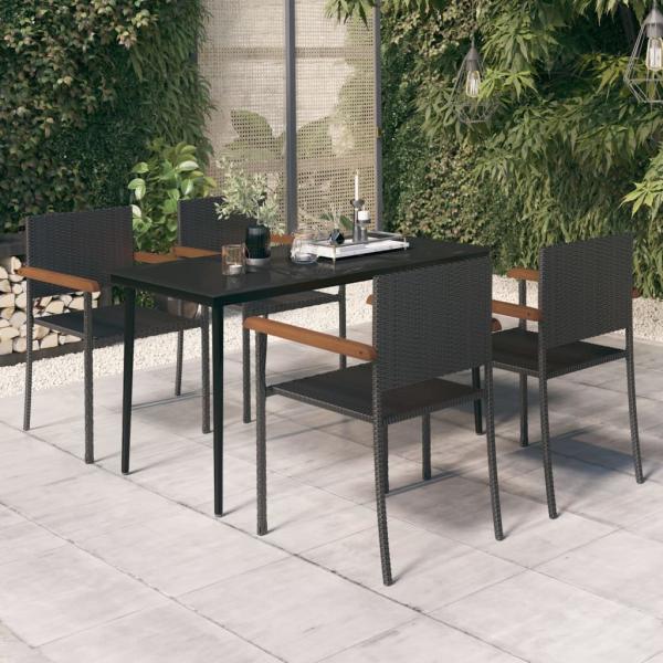 ARDEBO.de - 5-tlg. Garten-Essgruppe Schwarz