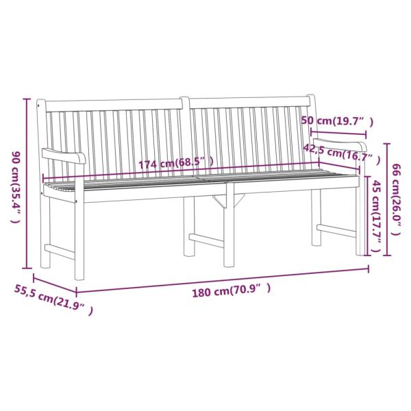 ARDEBO.de - Gartenbank 180 cm Massivholz Akazie