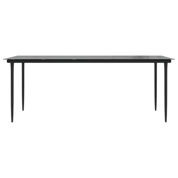 Garten-Esstisch Schwarz 200x100x74 cm Stahl und Hartglas