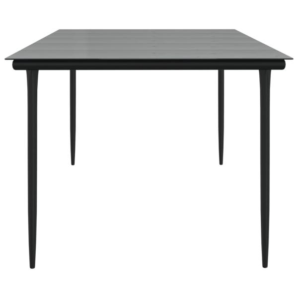 Garten-Esstisch Schwarz 200x100x74 cm Stahl und Hartglas