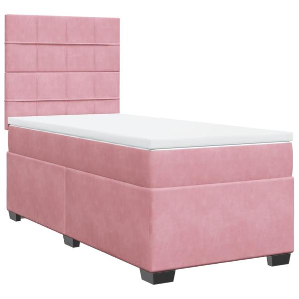 Boxspringbett mit Matratze Rosa 90x190 cm Samt