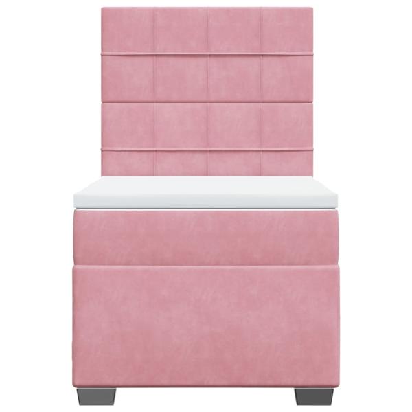 Boxspringbett mit Matratze Rosa 90x190 cm Samt