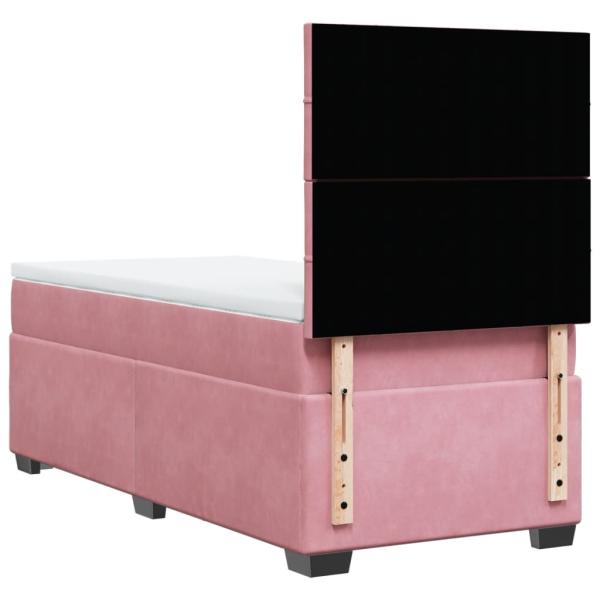 Boxspringbett mit Matratze Rosa 90x190 cm Samt