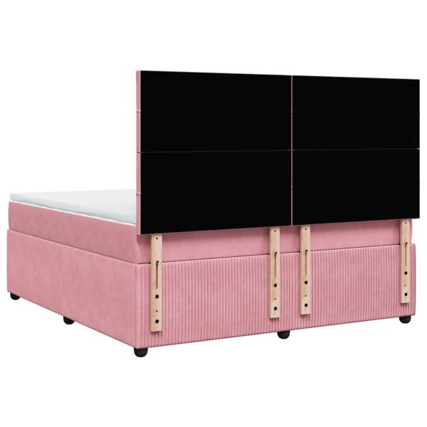 Boxspringbett mit Matratze Rosa 180x200 cm Samt
