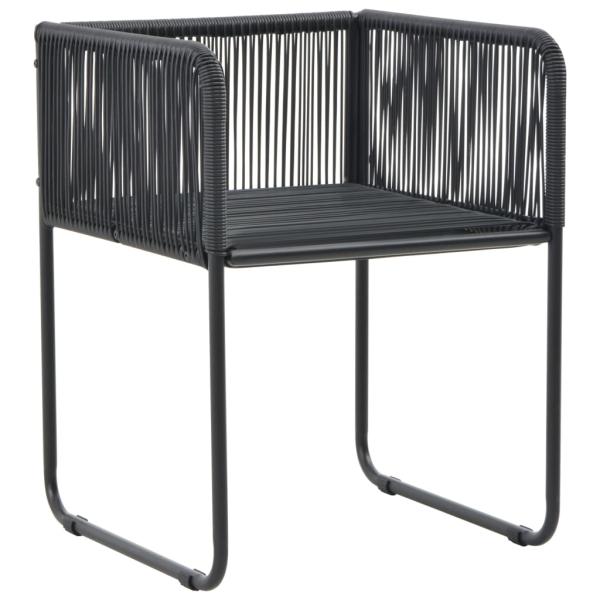 Gartenstühle 6 Stk. mit Kissen Poly Rattan Schwarz