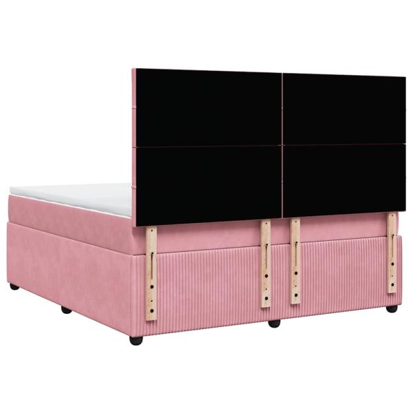 ARDEBO.de - Boxspringbett mit Matratze Rosa 180x200 cm Samt