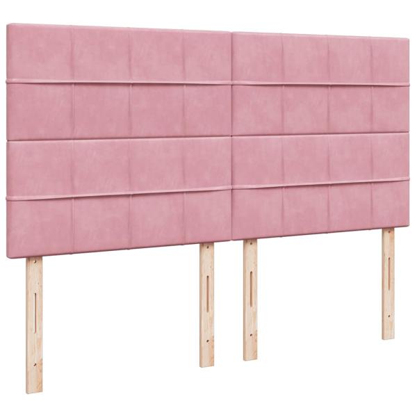 Boxspringbett mit Matratze Rosa 180x200 cm Samt
