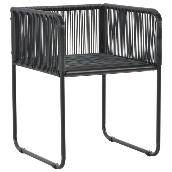 Gartenstühle 2 Stk. mit Polstern Poly Rattan Schwarz