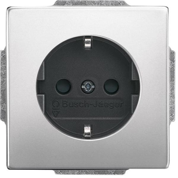 ARDEBO.de Busch-Jaeger 20 EUCBLI-866 SCHUKO Steckdosen-Einsatz Busch-steplight mit Nachtorientierungslicht, Pur Edelstahl, edelstahl (2CKA002013A5460)