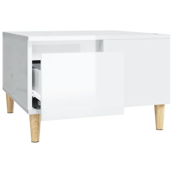 Couchtisch Hochglanz-Weiß 55x55x36,5 cm Holzwerkstoff