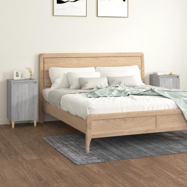 ARDEBO.de - Nachttische 2 Stk. Grau Sonoma 40x35x70 cm Holzwerkstoff