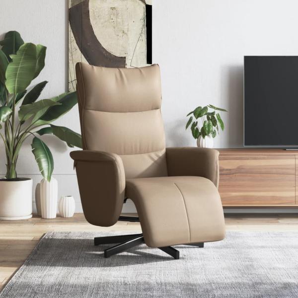 ARDEBO.de - Relaxsessel mit Fußteil Cappuccino-Braun Kunstleder