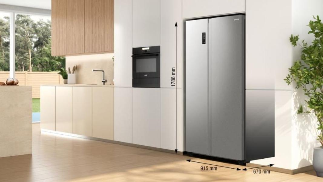 Gorenje NRR9185DAXL Stand Kühl-Gefrierkombination, 91,5 cm breit, 550 L, NoFrost Plus, Twist ice maker, SensoTech, ConvertActive, Edelstahl