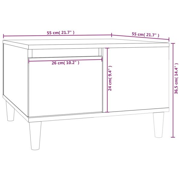 ARDEBO.de - Couchtisch Betongrau 55x55x36,5 cm Holzwerkstoff