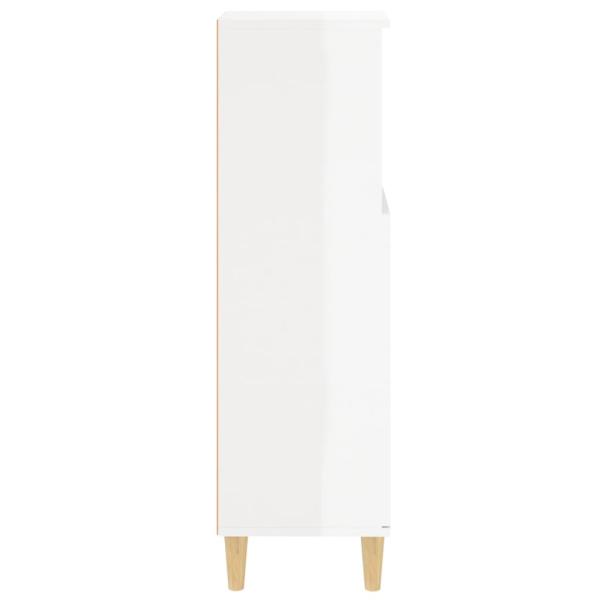 ARDEBO.de - Badschrank Hochglanz-Weiß 30x30x100 cm Holzwerkstoff