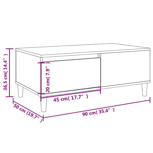 ARDEBO.de - Couchtisch Grau Sonoma 90x50x36,5 cm Holzwerkstoff