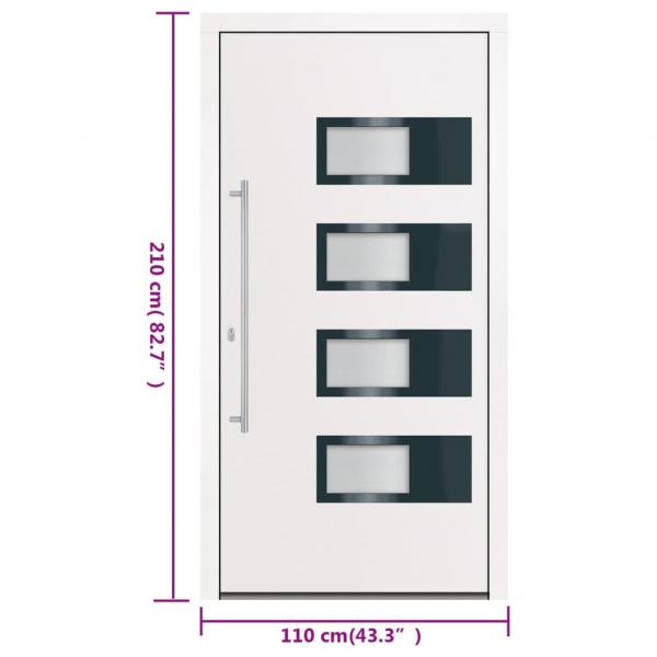 Haustür Weiß 110x210 cm Aluminium und PVC