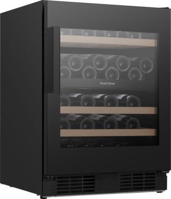 Hisense RW3N122GSLF Weintemperierschrank, 60 cm breit, 46 Standardflaschen, WLAN, DualTempZone, schwarz