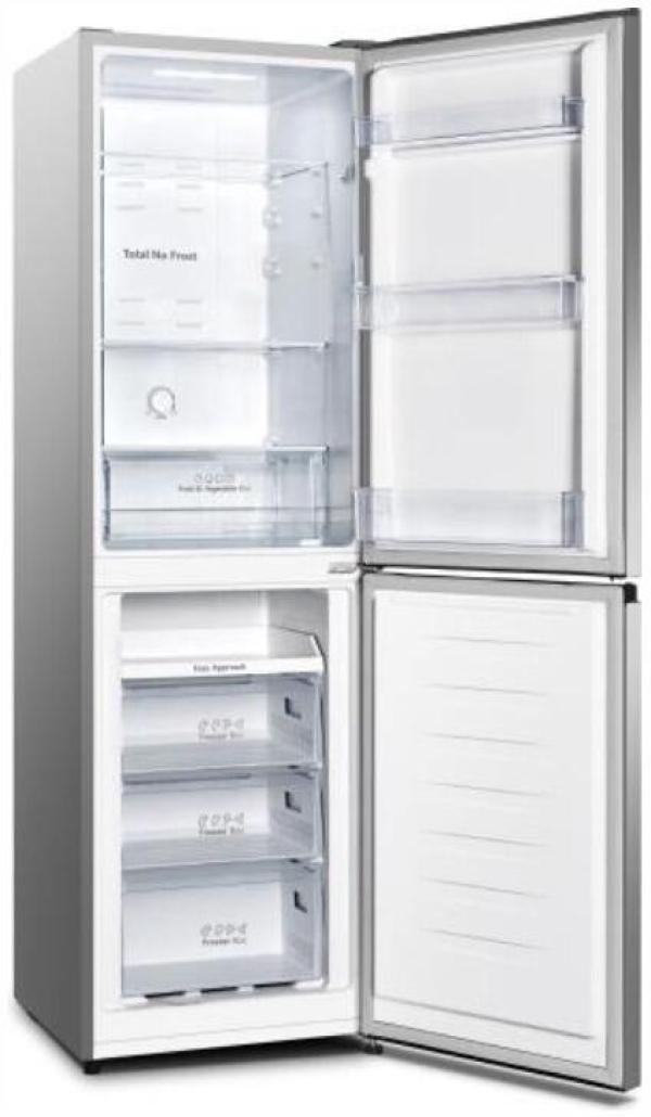 Hisense RB327N4ADD Stand Kühl-Gefrierkombination, 55 cm breit, 256 L, Total No Frost, Multi Air Flow, LED Innenbeleuchtung, silber