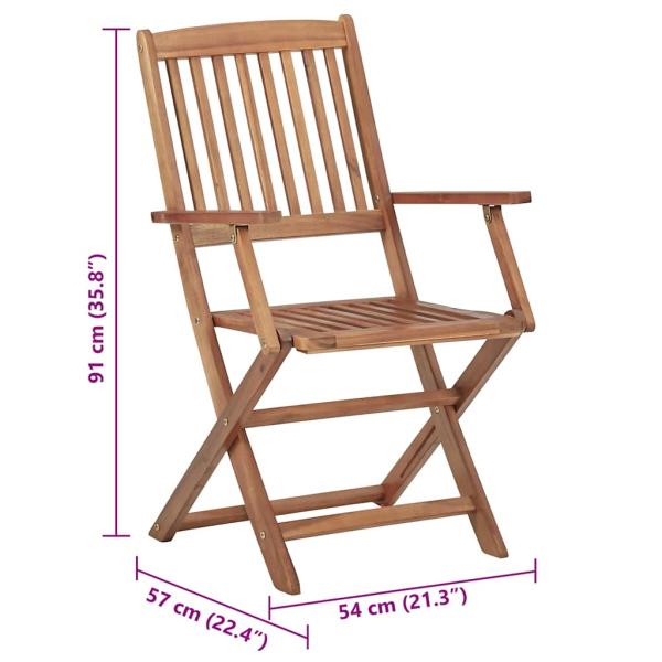 Klappbare Gartenstühle 6 Stk. mit Kissen Massivholz Akazie