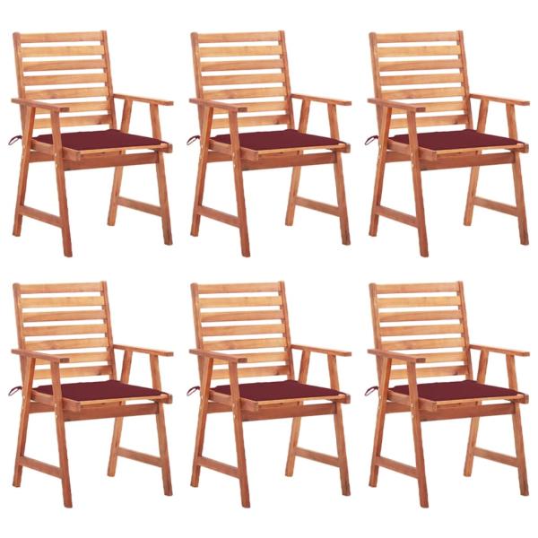 ARDEBO.de - Garten-Essstühle 6 Stk. mit Kissen Massivholz Akazie