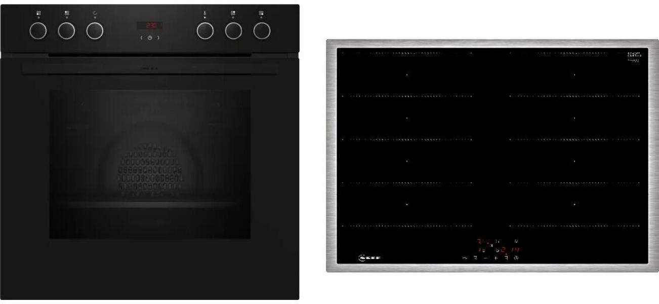 ARDEBO.de Neff EDX4IB0 N30/N50 A+ Einbauherdset mit Induktionskochfeld (E1CCD2AK4 + M66SBX1L0), 60 cm breit, 71 L, Edelstahl