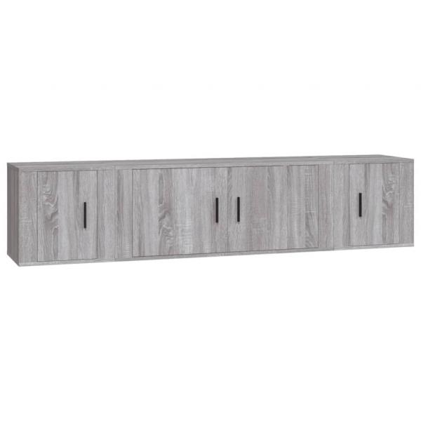 3-tlg. TV-Schrank-Set Grau Sonoma Holzwerkstoff