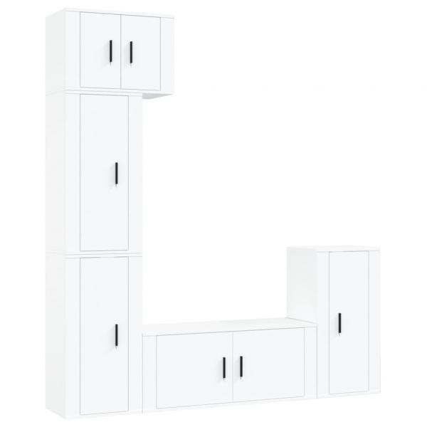 5-tlg. TV-Schrank-Set Weiß Holzwerkstoff