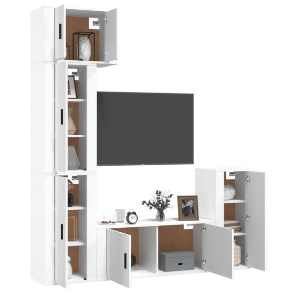 5-tlg. TV-Schrank-Set Weiß Holzwerkstoff