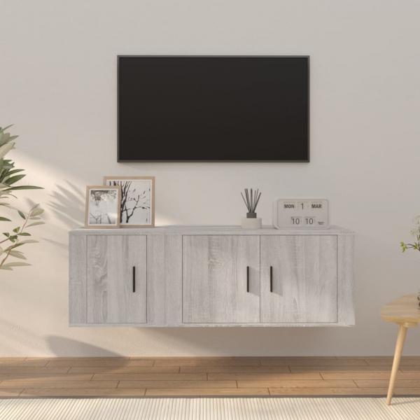 ARDEBO.de - 2-tlg. TV-Schrank-Set Grau Sonoma Holzwerkstoff